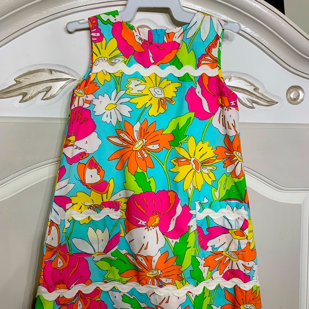 Lilly Pulitzer Girls Paint by Numbers Shift Dress Size 4